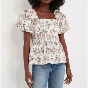 Tuckernuck Floral Puff Sleeve Blouse